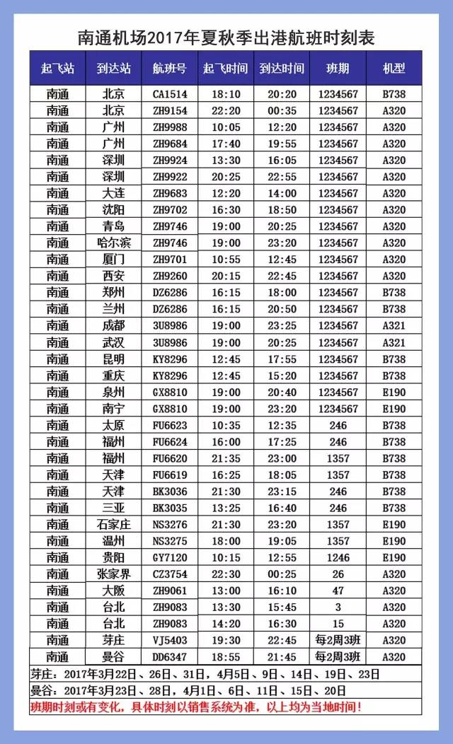 南通机场最新时刻表详解及最新更新动态